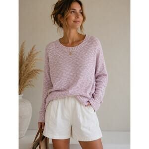 J. Crew Long Sleeve Crew Neck Pullover Beach Sweater Light Pink Women's S NWT